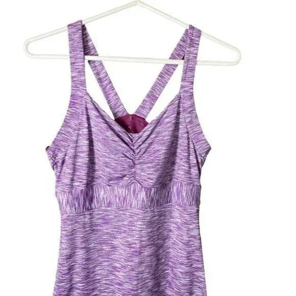 PrAna Women's Amaya Eggplant‎ Purple Space Dye Shelf Bra Racerback Dress Size S - Picture 2 of 7